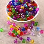 300pcs 10mm Clear Square Acrylic Beads for DIY Jewelry Making