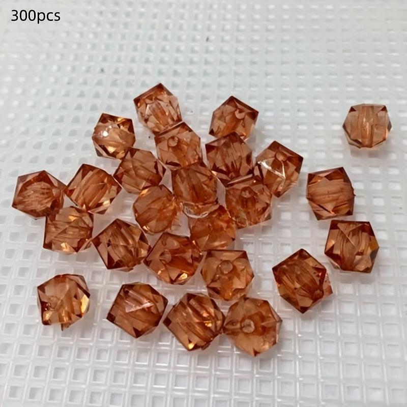 300pcs 10mm Clear Square Acrylic Beads for DIY Jewelry Making