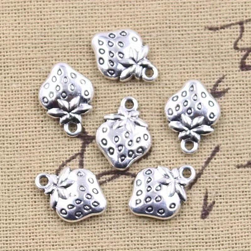 10pcs Strawberry Charms Pendant Jewelry Findings