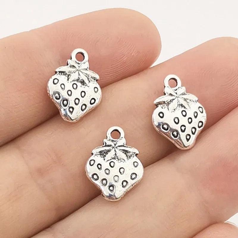 10pcs Strawberry Charms Pendant Jewelry Findings