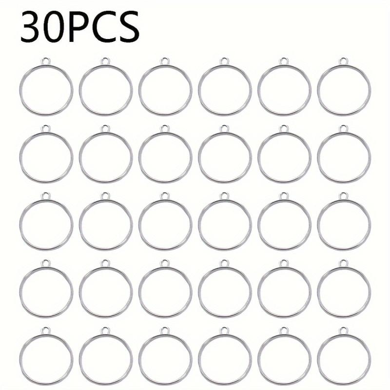 30pcs Alloy Round Drop Glue Mold Pendants for Jewelry Making Enthusiasts