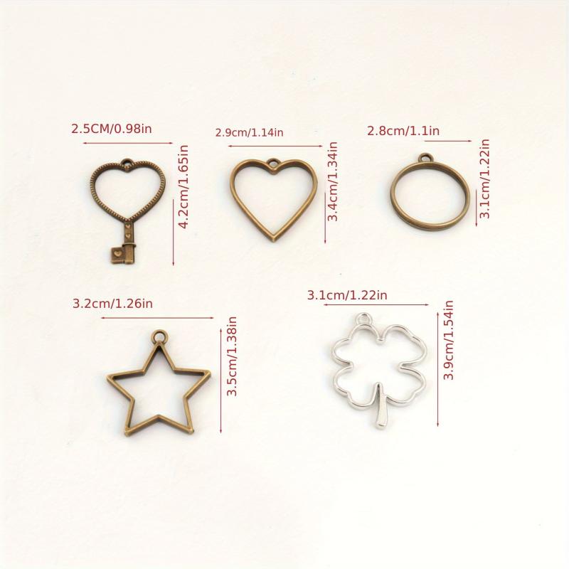 30pcs Alloy Round Drop Glue Mold Pendants for Jewelry Making Enthusiasts