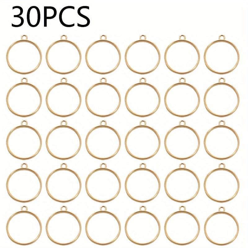 30pcs Alloy Round Drop Glue Mold Pendants for Jewelry Making Enthusiasts