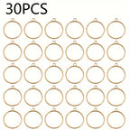 30pcs Alloy Round Drop Glue Mold Pendants for Jewelry Making Enthusiasts