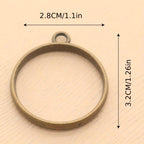 30pcs Alloy Round Drop Glue Mold Pendants for Jewelry Making Enthusiasts