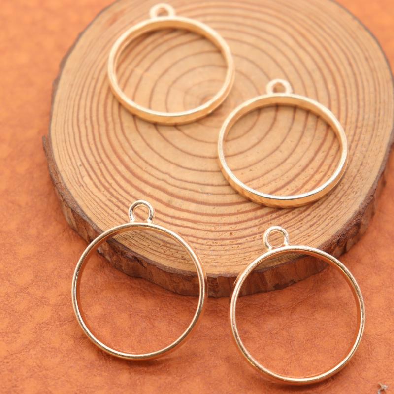 30pcs Alloy Round Drop Glue Mold Pendants for Jewelry Making Enthusiasts