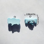 10pcs Resin Micro Elephant Charms for Jewelry Making & Keychain Accessories