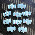 10pcs Resin Micro Elephant Charms for Jewelry Making & Keychain Accessories