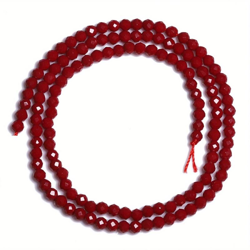 130pcs 3mm Deep Red Czech Glass Beads for DIY Jewelry Making