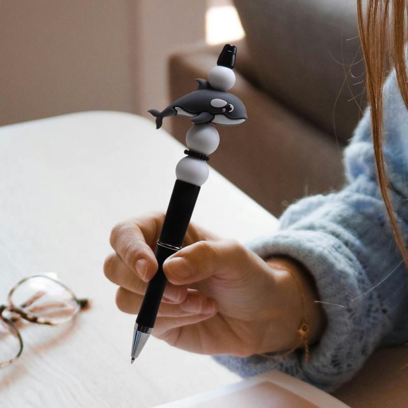 6pcs 3D Whale Silicone Beads DIY Phone Chains Keychains Charms