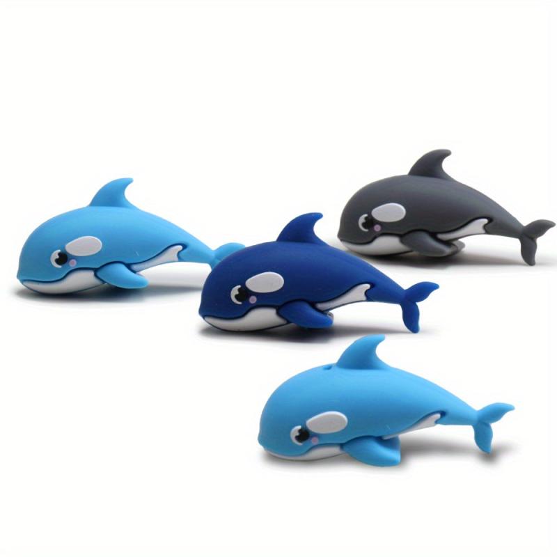 6pcs 3D Whale Silicone Beads DIY Phone Chains Keychains Charms