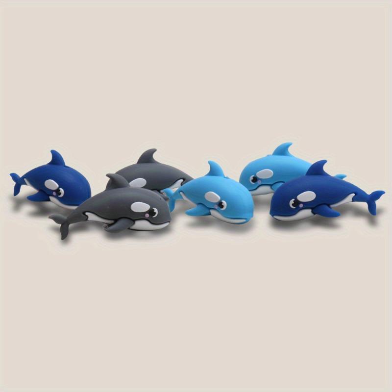 6pcs 3D Whale Silicone Beads DIY Phone Chains Keychains Charms