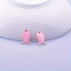 6pcs Enamel Painted Fish Charms for Jewelry Making