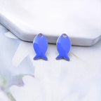 6pcs Enamel Painted Fish Charms for Jewelry Making