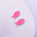 6pcs Enamel Painted Fish Charms for Jewelry Making