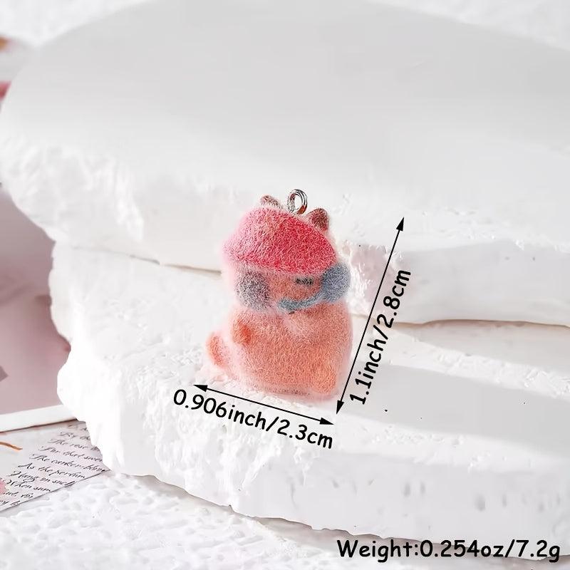 4pcs 3D Capybara Resin Pendants - DIY Jewelry Making & Crafts