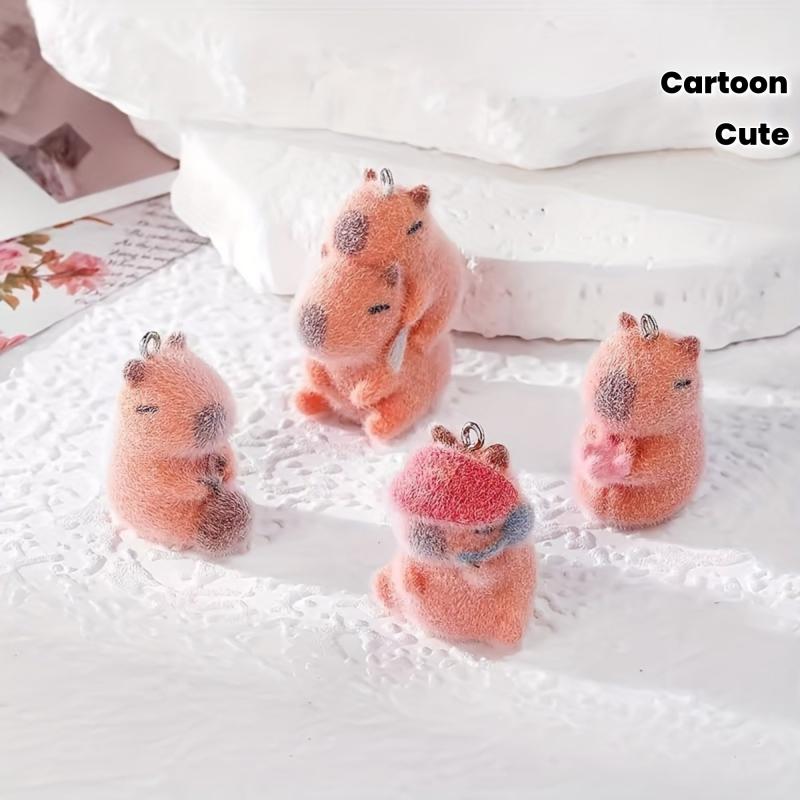 4pcs 3D Capybara Resin Pendants - DIY Jewelry Making & Crafts