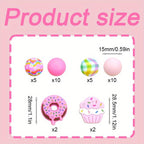34pcs Donut Cake Silicone Bead Set for Jewelry Decoration Accessories