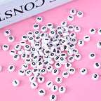 Acrylic 7mm Number Beads DIY Jewelry Making Kit