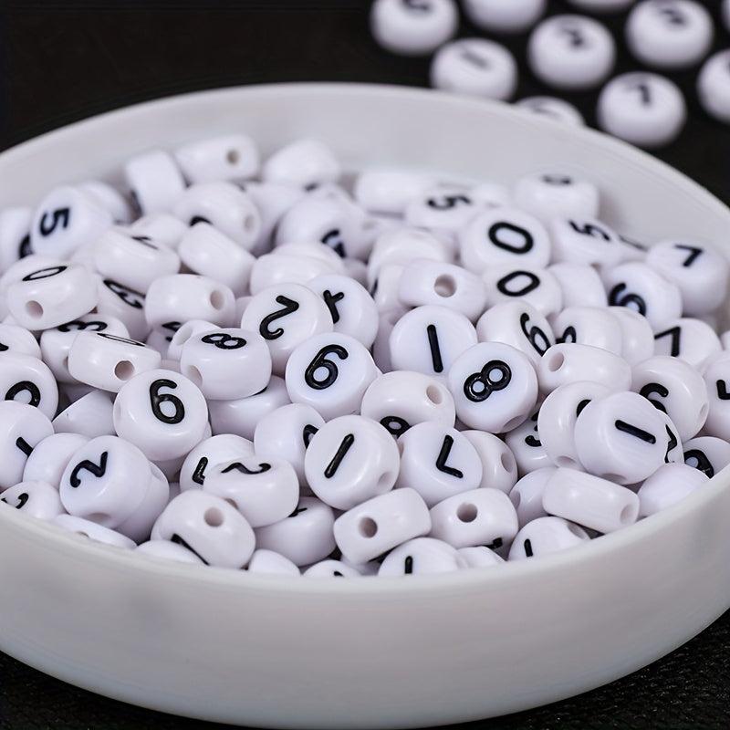 Acrylic 7mm Number Beads DIY Jewelry Making Kit