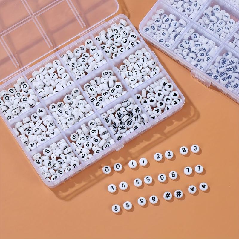 Acrylic 7mm Number Beads DIY Jewelry Making Kit