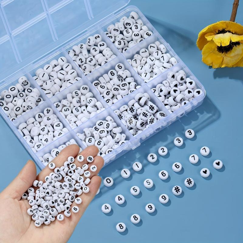 Acrylic 7mm Number Beads DIY Jewelry Making Kit