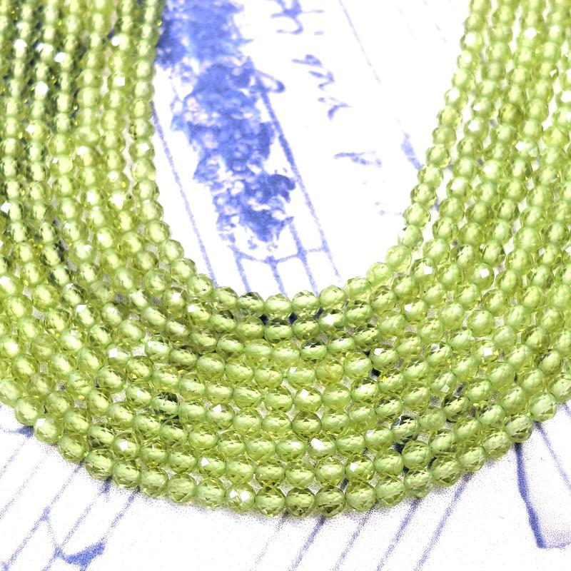 Natural Peridot Beads Faceted Glossy Beads 3-7mm Green Beads