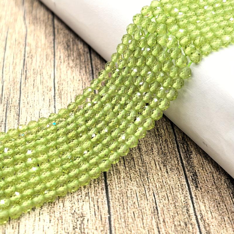Natural Peridot Beads Faceted Glossy Beads 3-7mm Green Beads