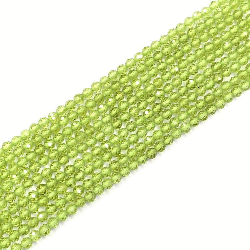 Natural Peridot Beads Faceted Glossy Beads 3-7mm Green Beads