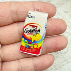10pcs Snack Shaped Pendants - Goldfish & Fruit Loops, Jewelry Making