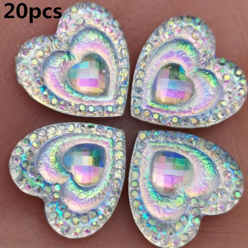 20pcs Heart Resin Charms Flatback Pendants for DIY Earrings Crafts Jewelry Makin