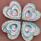 20pcs Heart Resin Charms Flatback Pendants for DIY Earrings Crafts Jewelry Makin