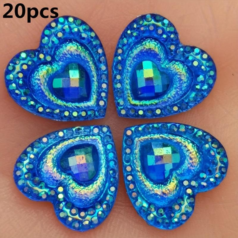 20pcs Heart Resin Charms Flatback Pendants for DIY Earrings Crafts Jewelry Makin