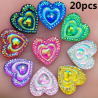 20pcs Heart Resin Charms Flatback Pendants for DIY Earrings Crafts Jewelry Makin