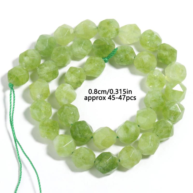 Faceted Peridot 6-8-10mm Spacer Beads for DIY Jewelry Making