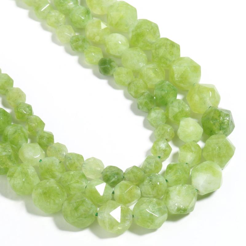 Faceted Peridot 6-8-10mm Spacer Beads for DIY Jewelry Making