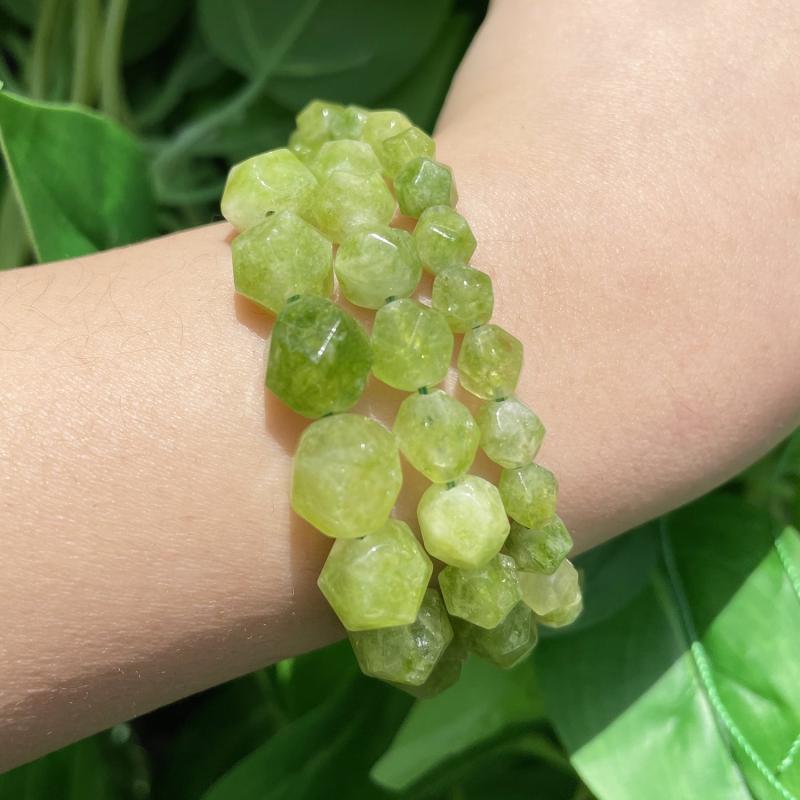 Faceted Peridot 6-8-10mm Spacer Beads for DIY Jewelry Making