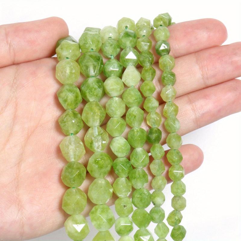 Faceted Peridot 6-8-10mm Spacer Beads for DIY Jewelry Making
