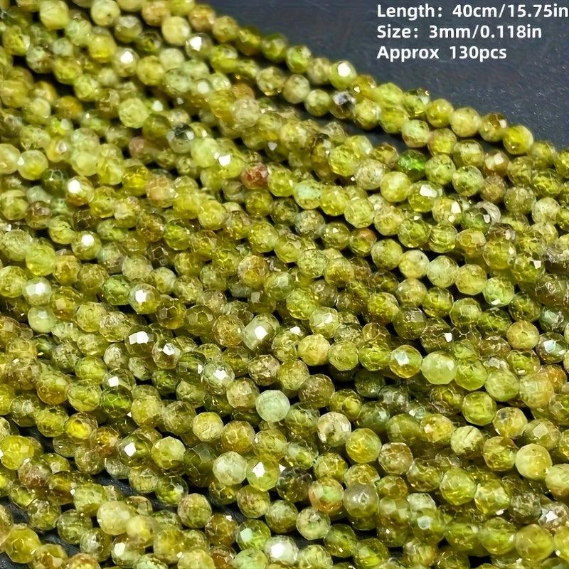 210pcs AAA Natural Green Garnet Gemstone 2mm Beads Round Faceted Stones