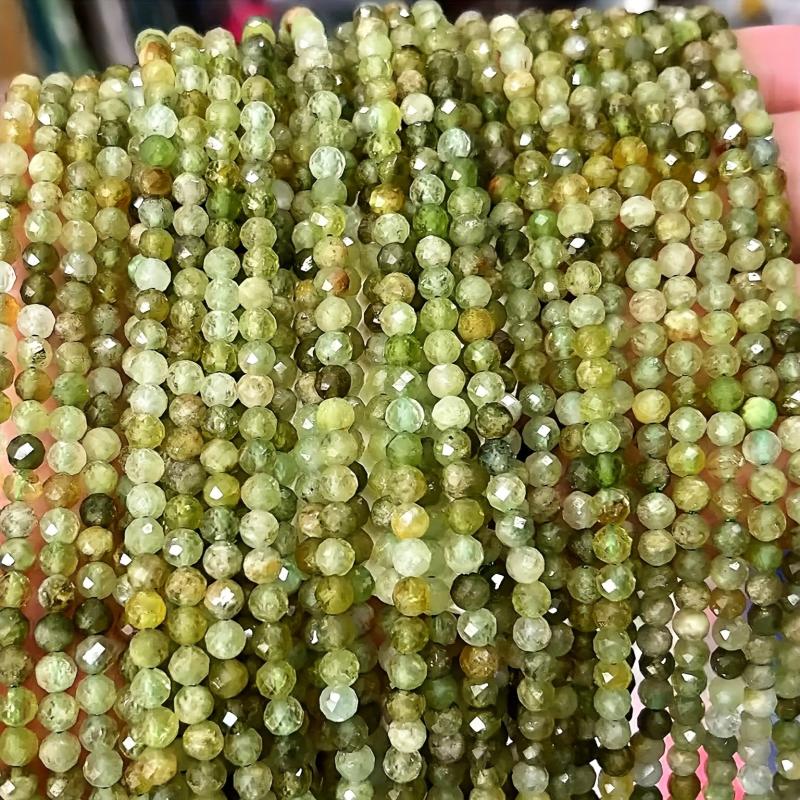 210pcs AAA Natural Green Garnet Gemstone 2mm Beads Round Faceted Stones