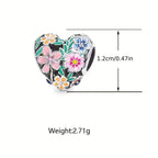 925 Silver Flower Heart Charms Bead for DIY Jewelry