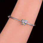 925 Silver Flower Heart Charms Bead for DIY Jewelry