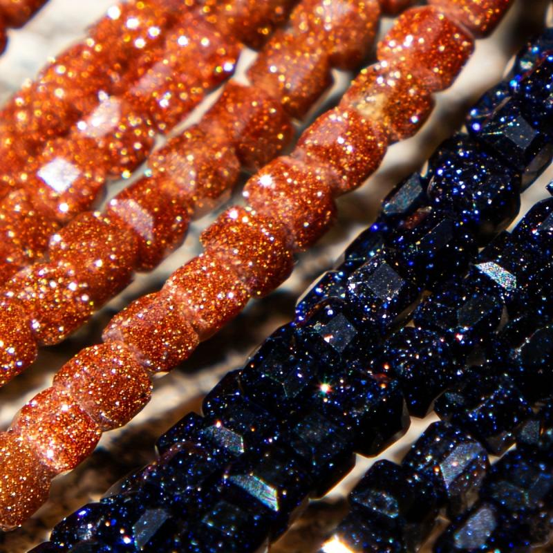 Golden Sandstone Faceted Cubes 180pcs 2mm Beads for DIY Jewelry Making