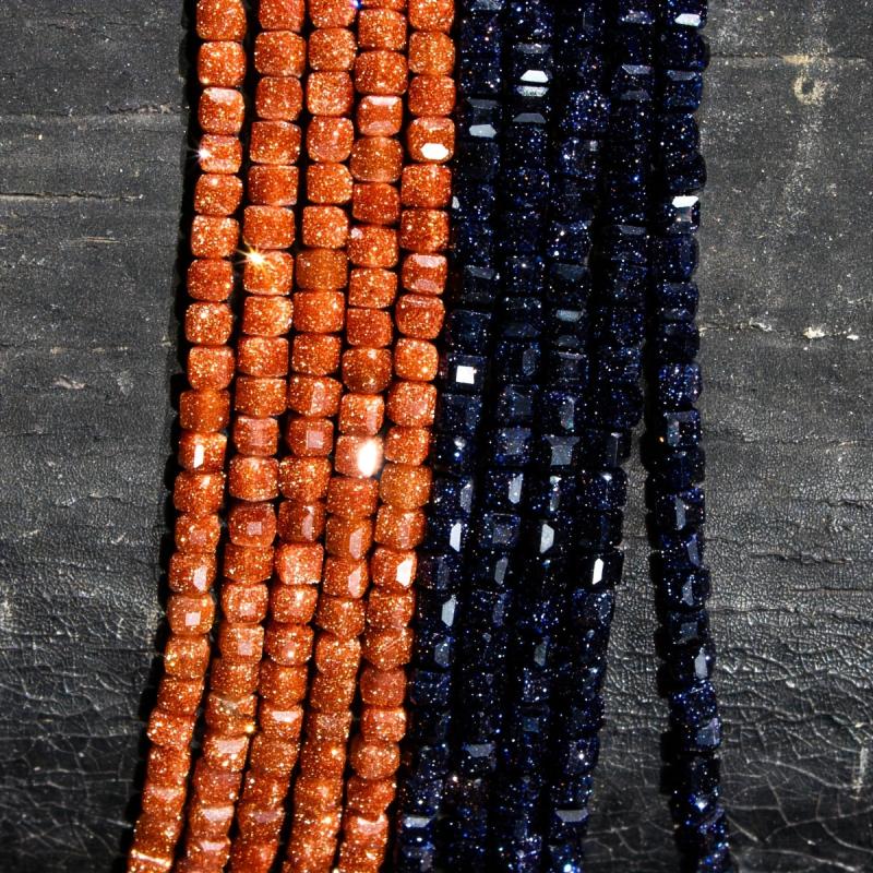 Golden Sandstone Faceted Cubes 180pcs 2mm Beads for DIY Jewelry Making