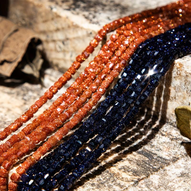 Golden Sandstone Faceted Cubes 180pcs 2mm Beads for DIY Jewelry Making