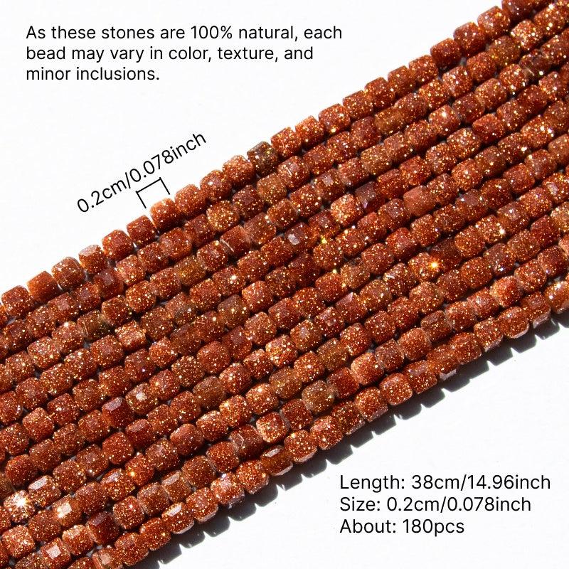 Golden Sandstone Faceted Cubes 180pcs 2mm Beads for DIY Jewelry Making