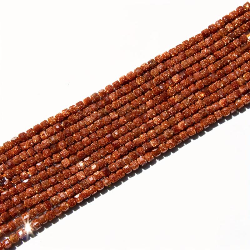 Golden Sandstone Faceted Cubes 180pcs 2mm Beads for DIY Jewelry Making