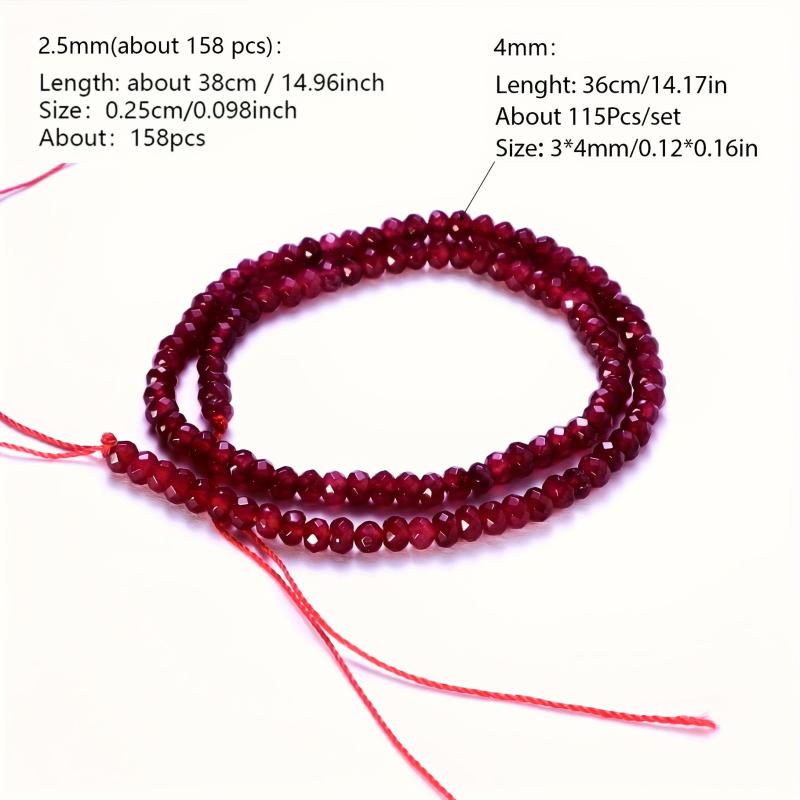 Natural Red Garnet Beads Set for DIY Jewelry Making