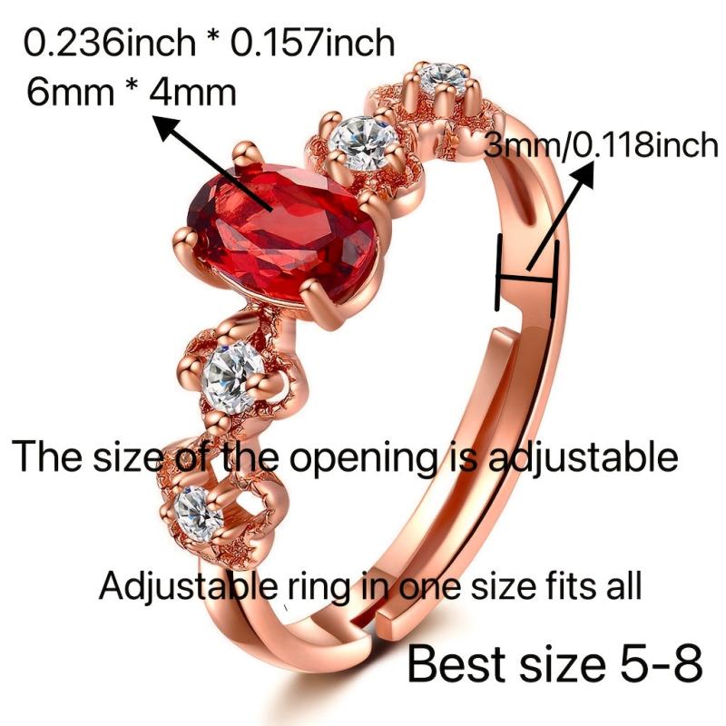 S925 Sterling Silver Garnet Inlaid Women's Ring