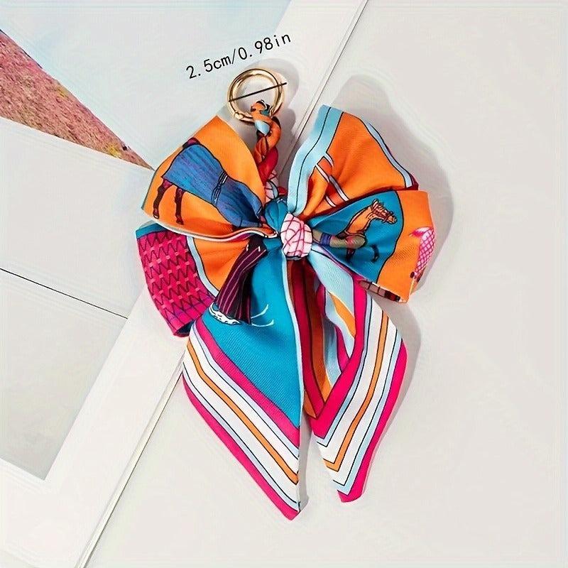 Stylish Red & Paisley DIY Bow Bag Chain for Handbag and Purse Decoration